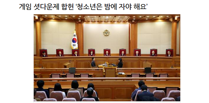 셧다운제 합헌 개드립 모음