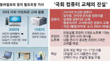 멀쩡한 국회 컴퓨터를 교체한다? 동아일보 기자가 갖다 쓰면 되겠네